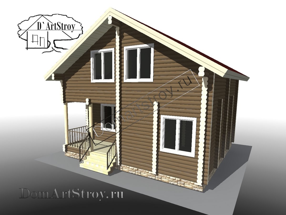 картинка Проект деревянного дома Wendy 100 м.кв. дом из оцилиндрованного бревна или бруса