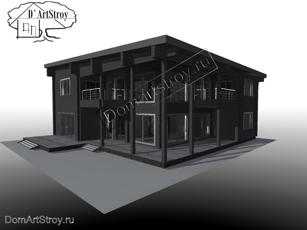 картинка Проект деревянного дома Barbara 330 м.кв. из профилированного бруса