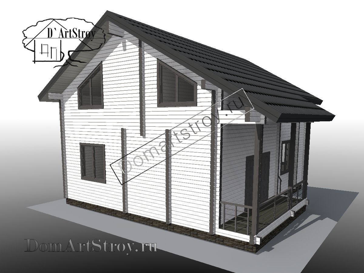картинка Проект деревянного дома Alice 100 м.кв. из бруса или бревна