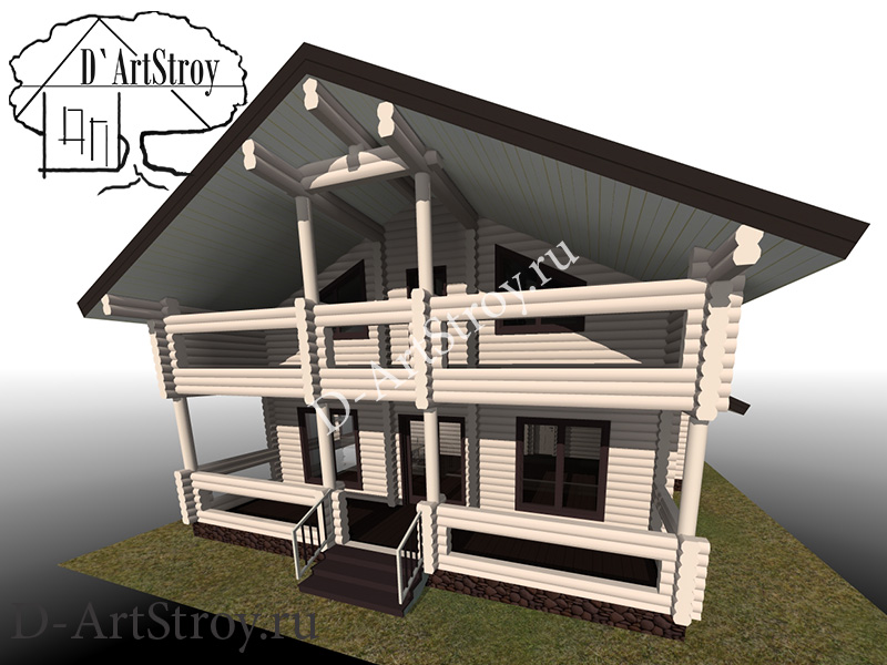 картинка Проект деревянного дома Julia из оцилиндрованного бревна