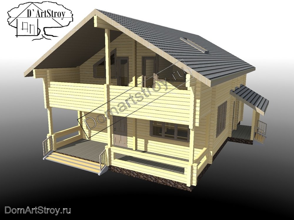 картинка Проект деревянного дома Miranda 184 м.кв. из профилированного бруса