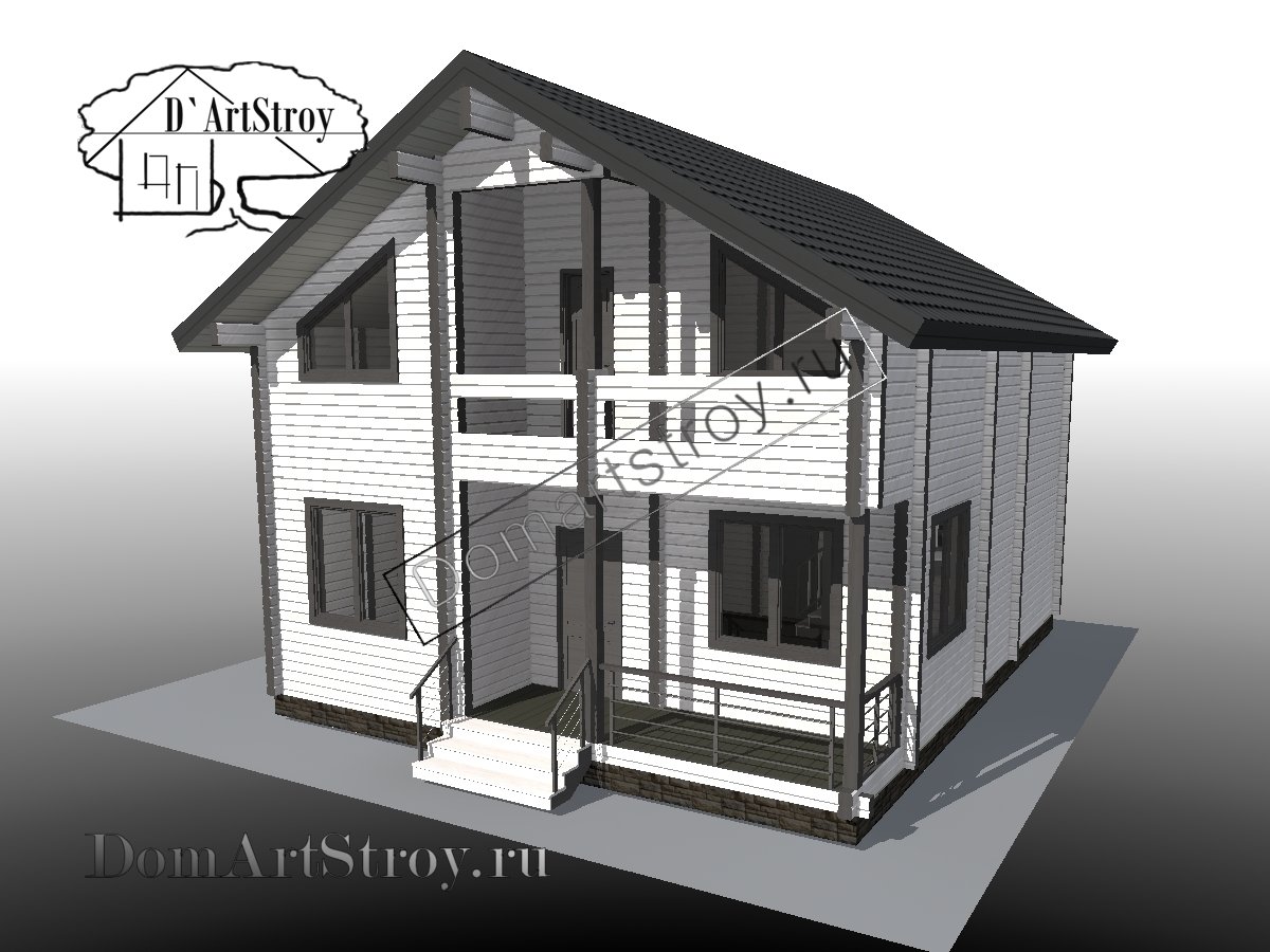 картинка Проект деревянного дома Alice 100 м.кв. из бруса или бревна