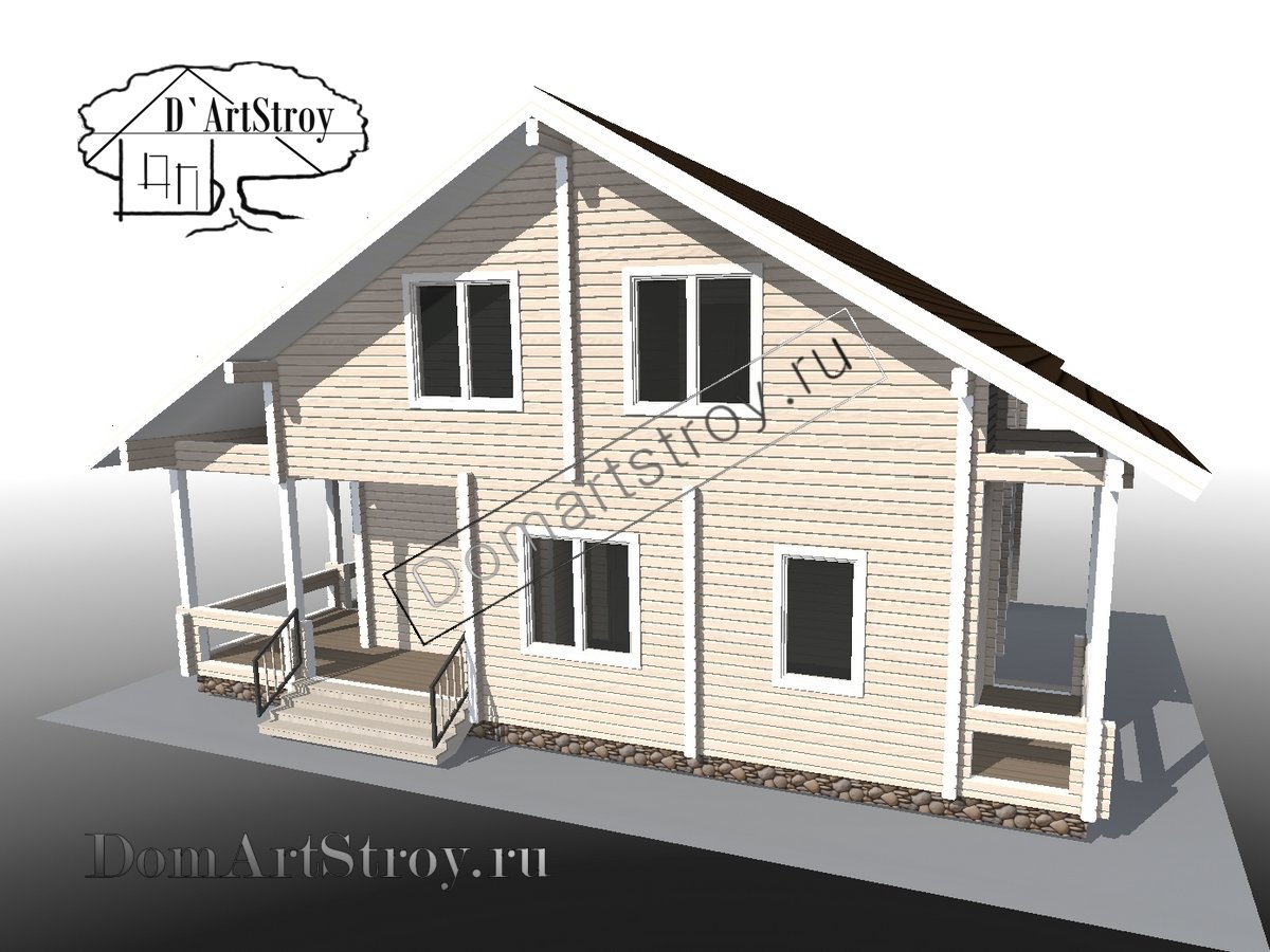 картинка Проект деревянного дома Laura 147 кв.м. из профилированного бруса или бревна