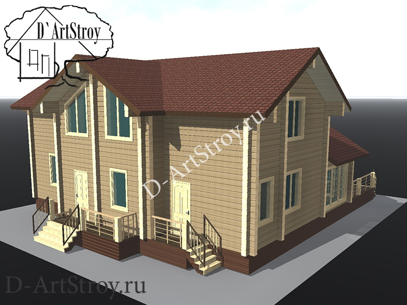 картинка Проект деревянного дома Gvinett из профилированного бруса
