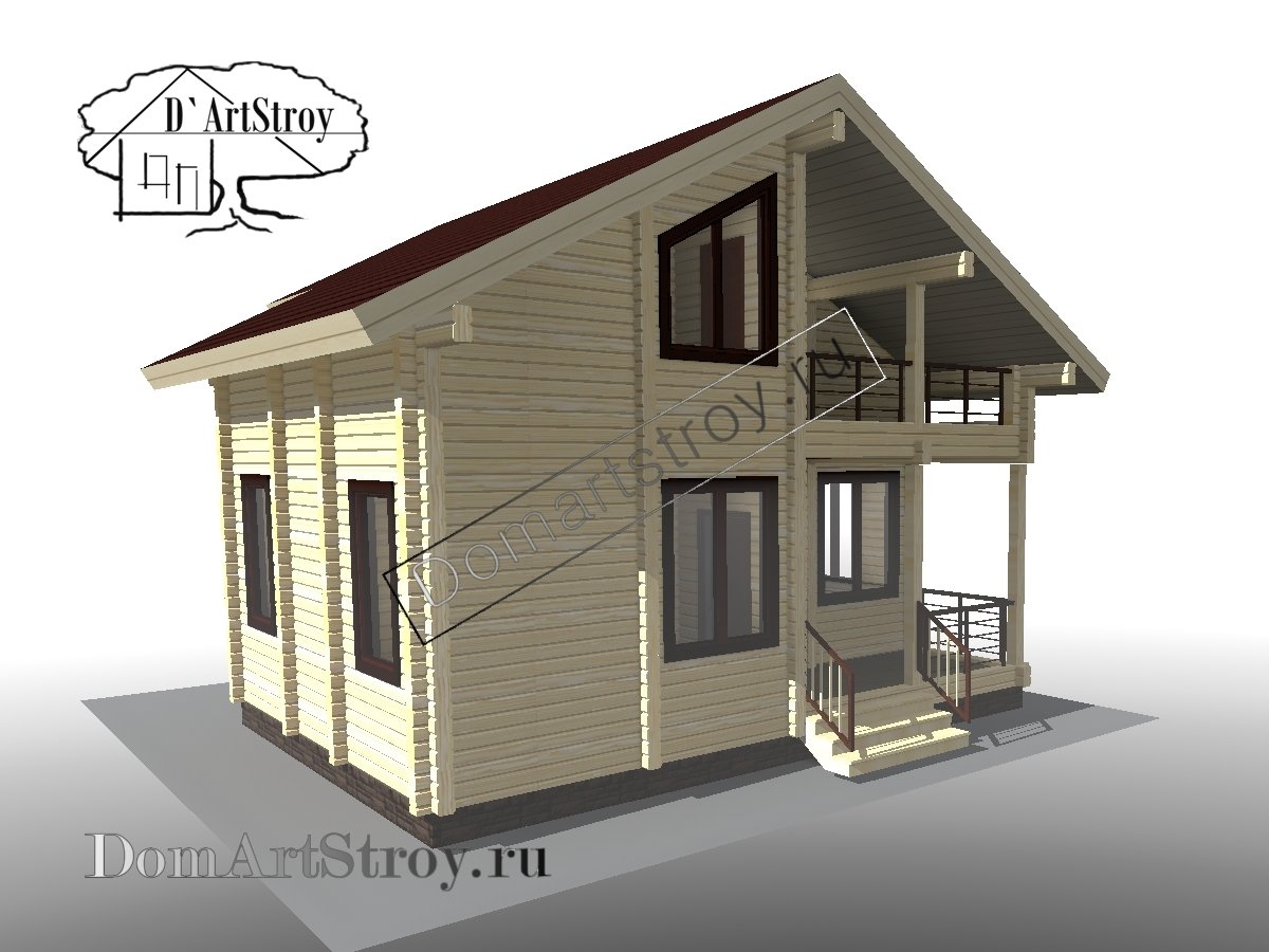 картинка Проект деревянного дома Agata 100 м.кв. из бруса или бревна
