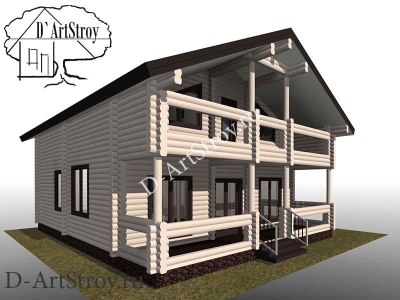 картинка Проект деревянного дома Julia из оцилиндрованного бревна