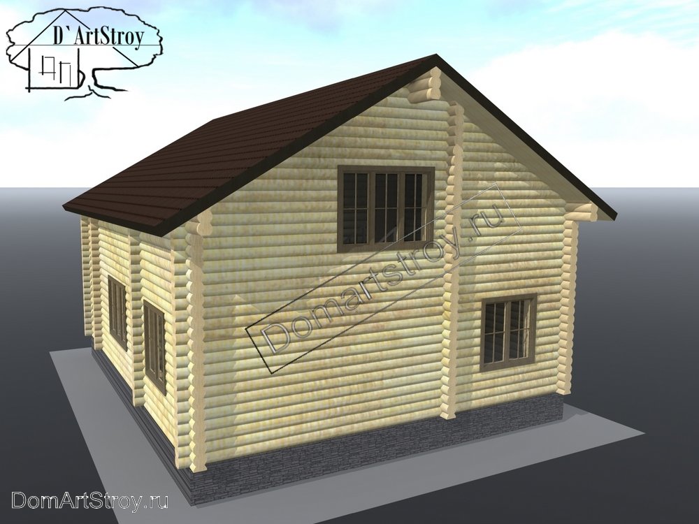 картинка Проект деревянного дома Sandra из оцилиндрованного бревна